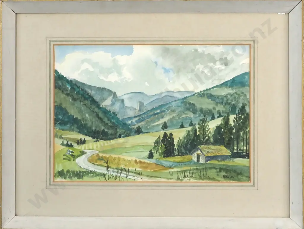 P.A. Helm. 'The Vallon De Combeau Dois'. Watercolour. Image 1++