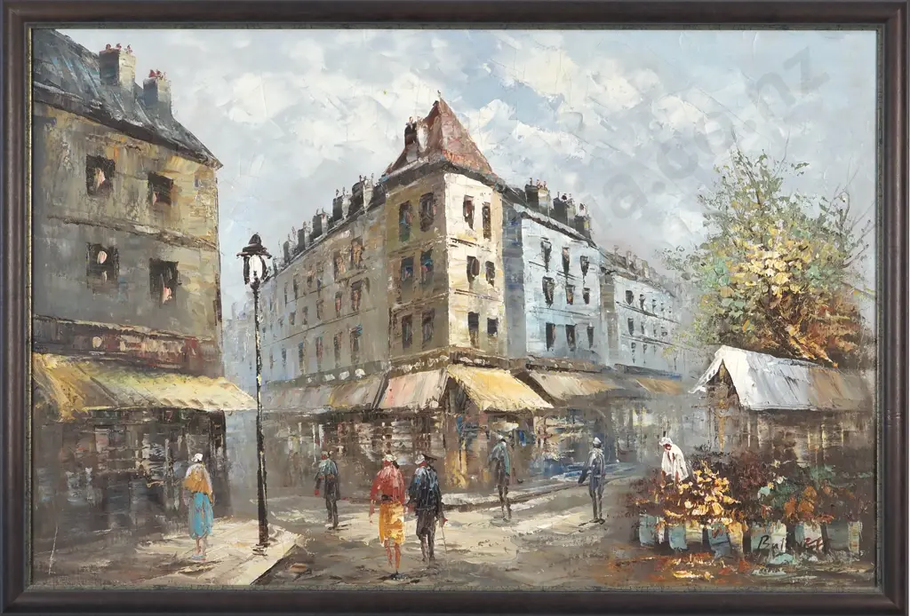 Caroline Burnett. Parisian Scene. Oil on Board. Image 1++