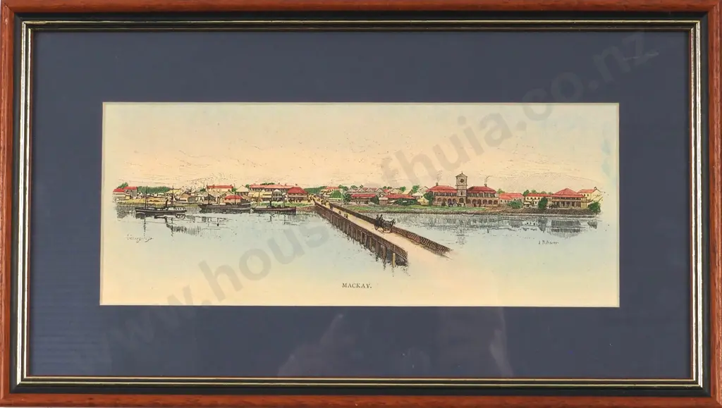 James Ashton. MacKay.  Hand Coloured Lithograph. Image 1++