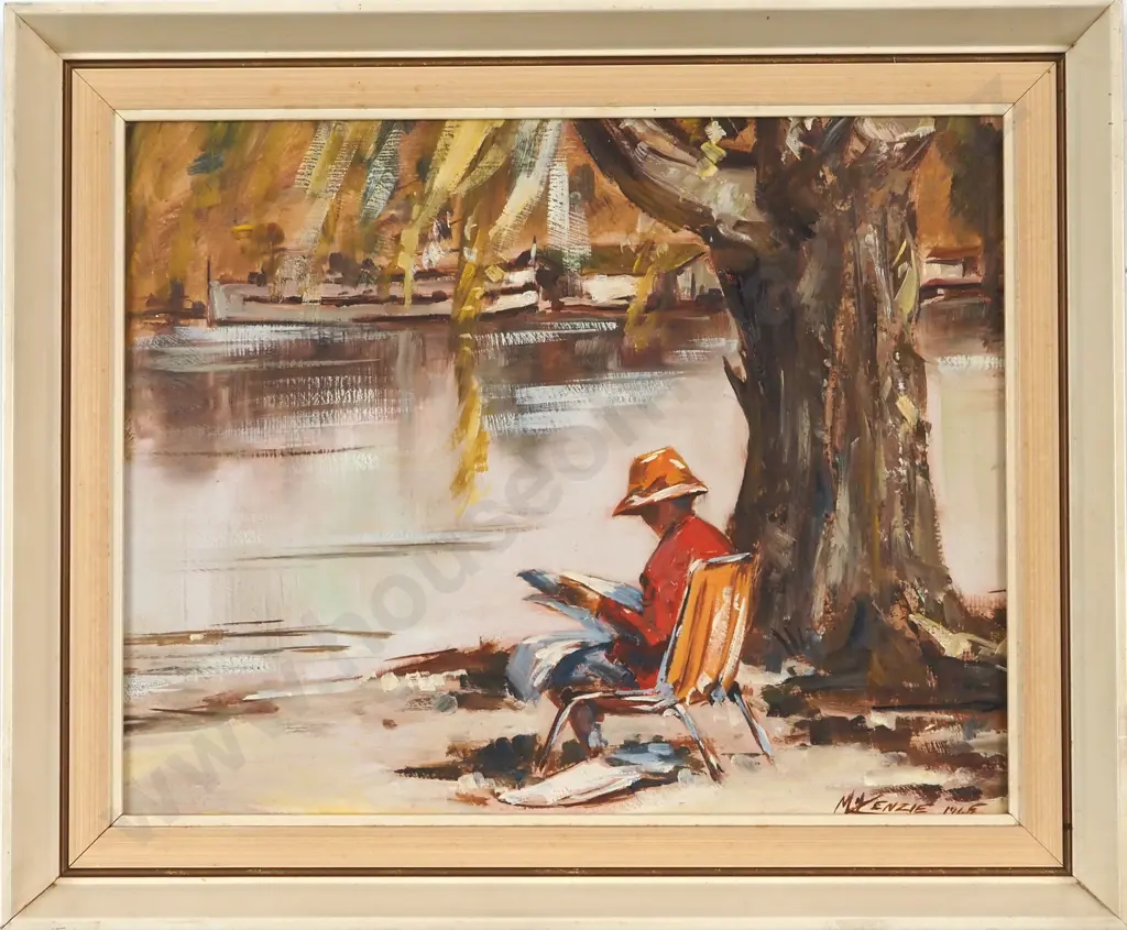 Charles McKenzie. 1965. A Quiet Place, Wakatipu. Oil On Board. Image 1++