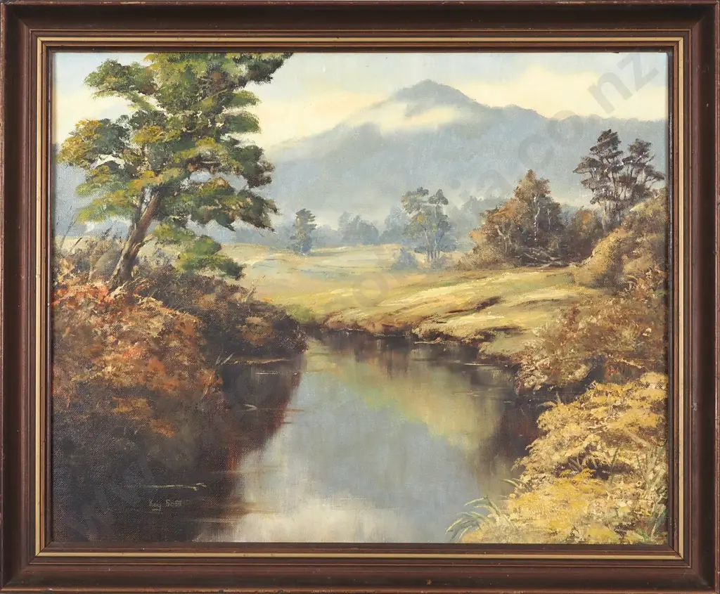 Kay Scott. Landscape. Oil on Board. Image 1++
