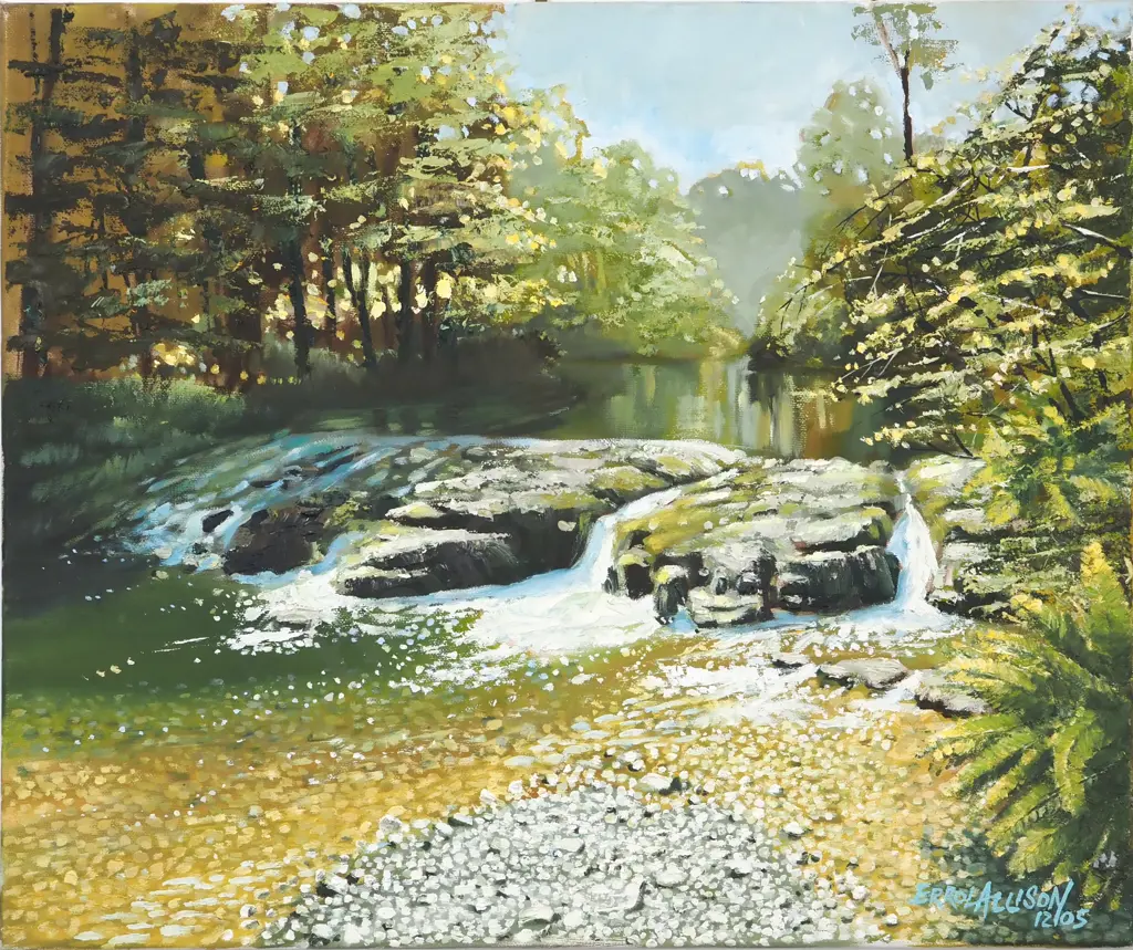 Errol Allison.  2005. Landscape - Water Scene. Oil on Canvas. Image 1++