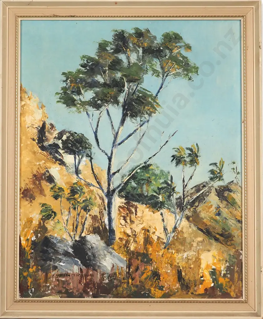 Kathleen McBeath.  The Gumtree. Oil on Board. Image 1++