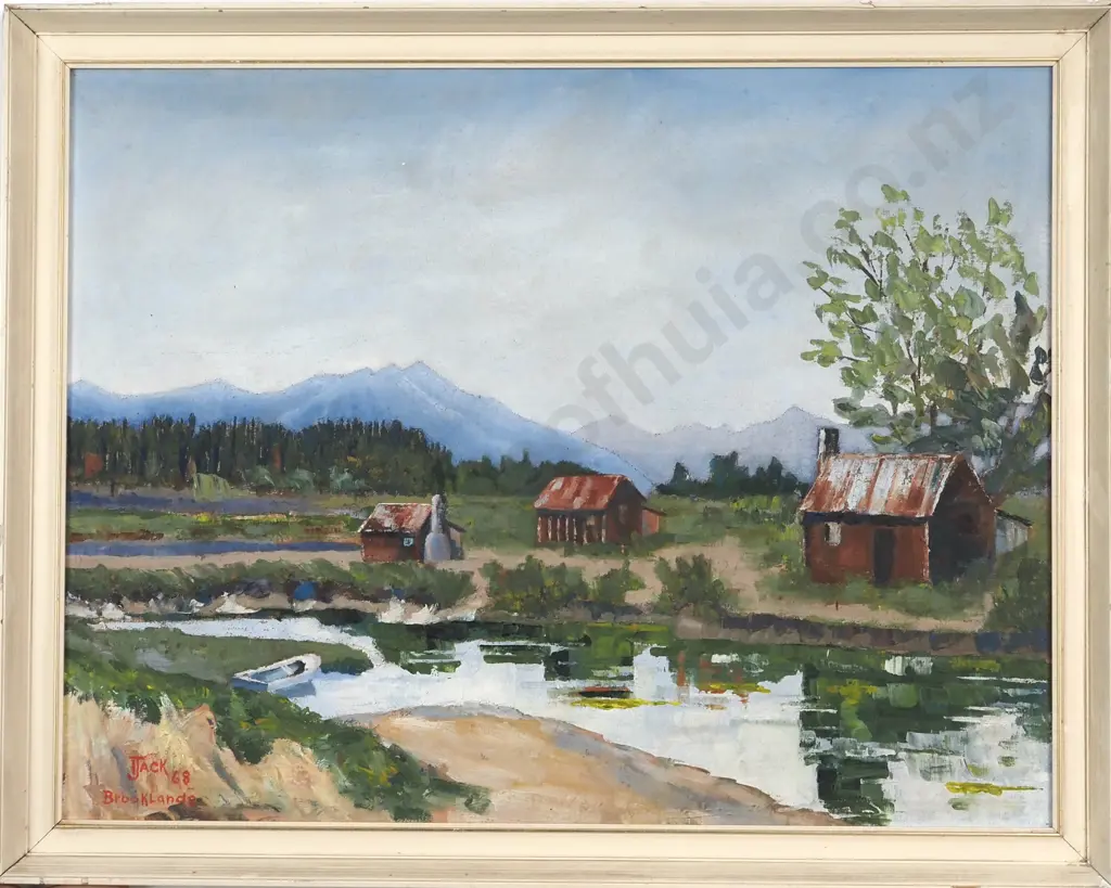 I. Jack. 1968. Fishing Brooklands. Oil on Board. Image 1++