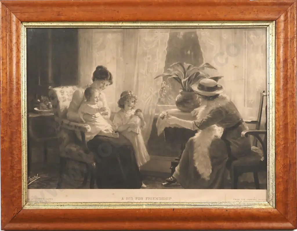 George Sheridan Knowles. A Bid For Friendship. Reproduction Print. Pear Soap Advertising Poster By Black & White Print. Image 1++