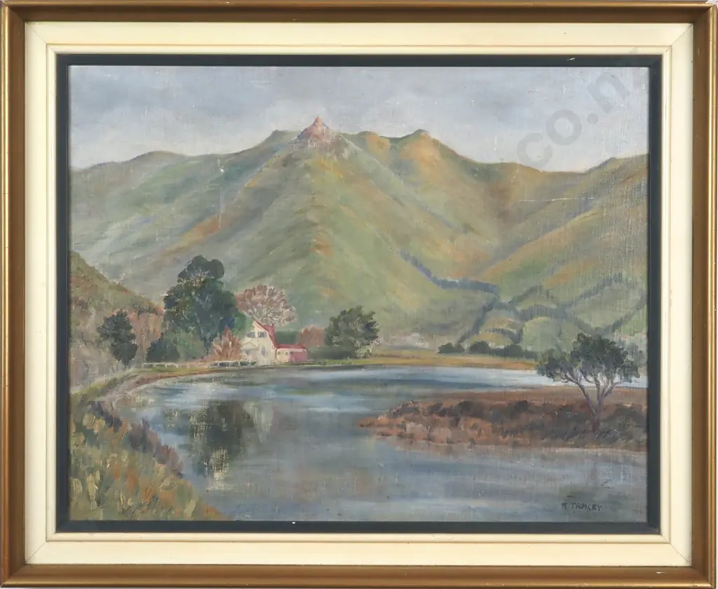 R. Tracey. Ferryman's Cottage, Heathcote River. Oil on Board. Image 1++