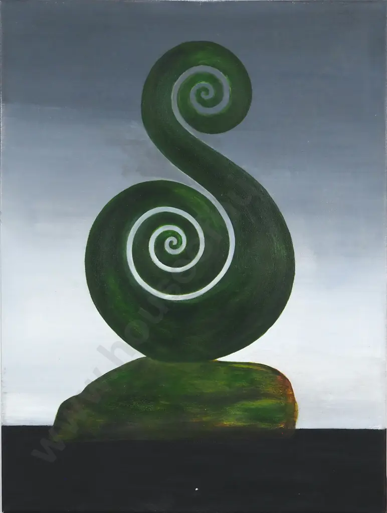 Koru on a Rock. Oil on Canvas. Image 1++