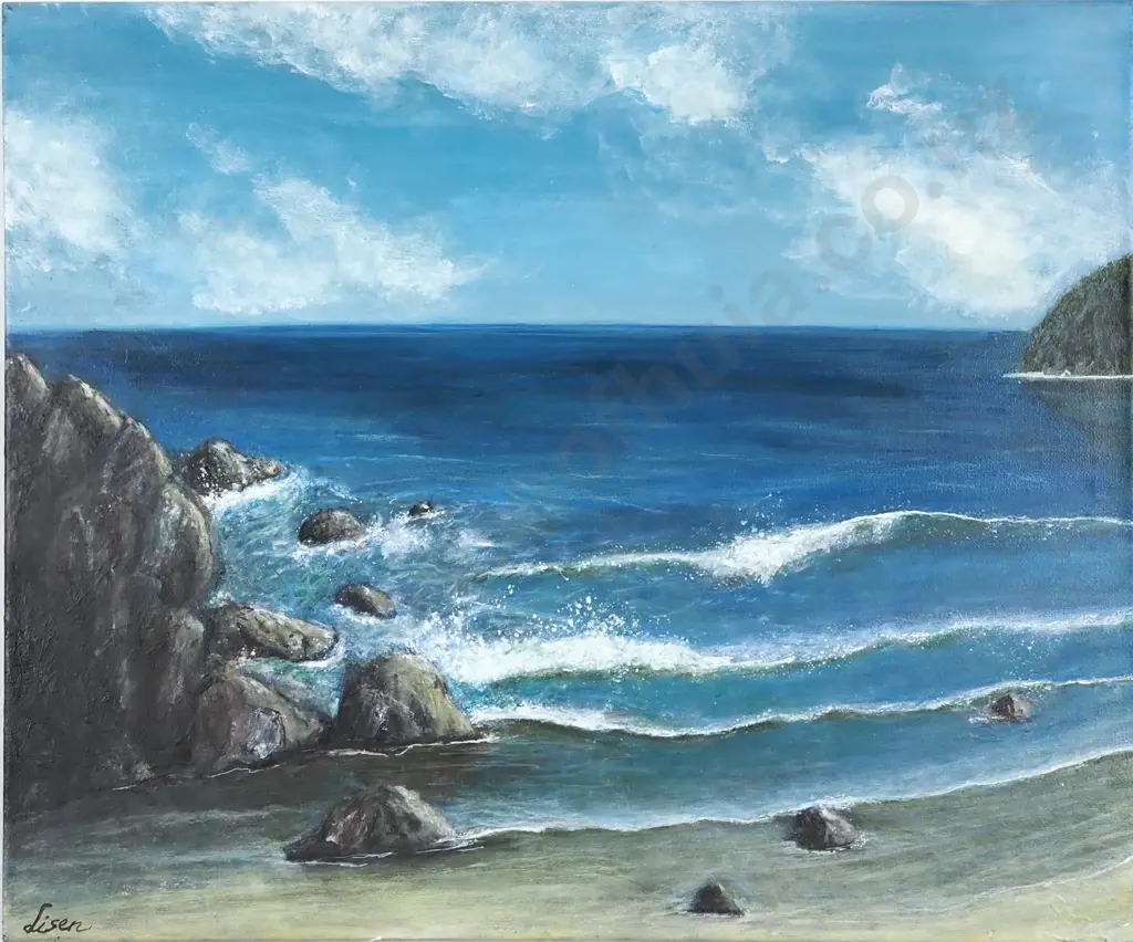 Lisen. Coastal Scene. Oil On Stretched Canvas. Image 1++