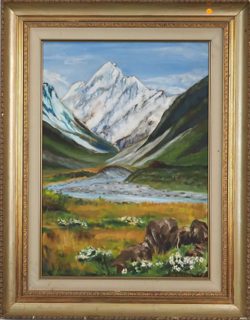 BD Jackson. Mount Cook. Oil On Board. Image 1++