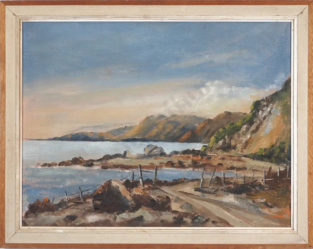 Ken Hobson. Puerua Bay. Oil on Board. Image 1++