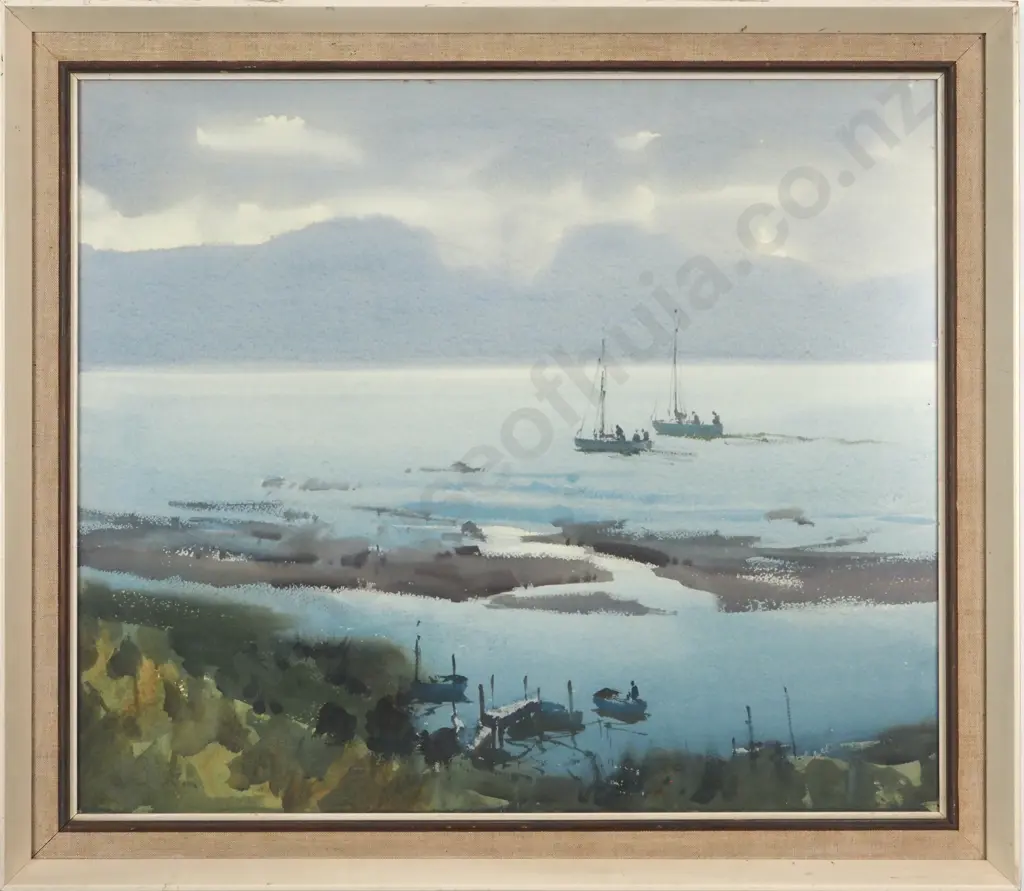 John Loxton. Grey Day Kaikoura. Watercolour. Image 1++