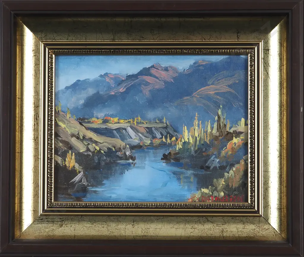 J. A. Rasmussen. Cromwell Gorge. Oil On Board. Image 1++