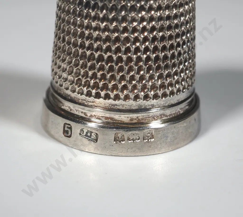 Sterling Silver Thimble with Floral Design & English Hallmarks Image 1++