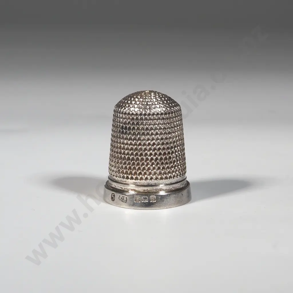 Sterling Silver Thimble with Floral Design & English Hallmarks Image 1++