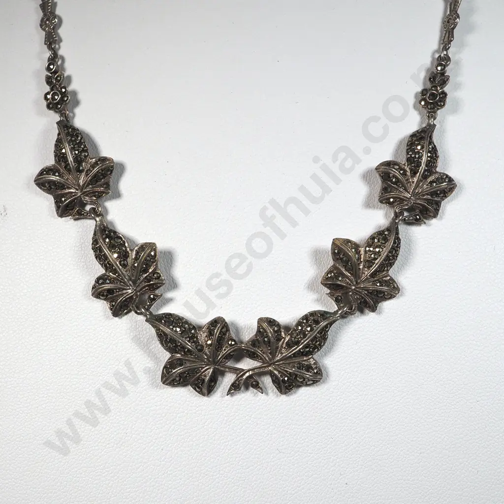 Sterling Silver & Marcasite Pendant, Earrings & Bracelet  Set Image 1++