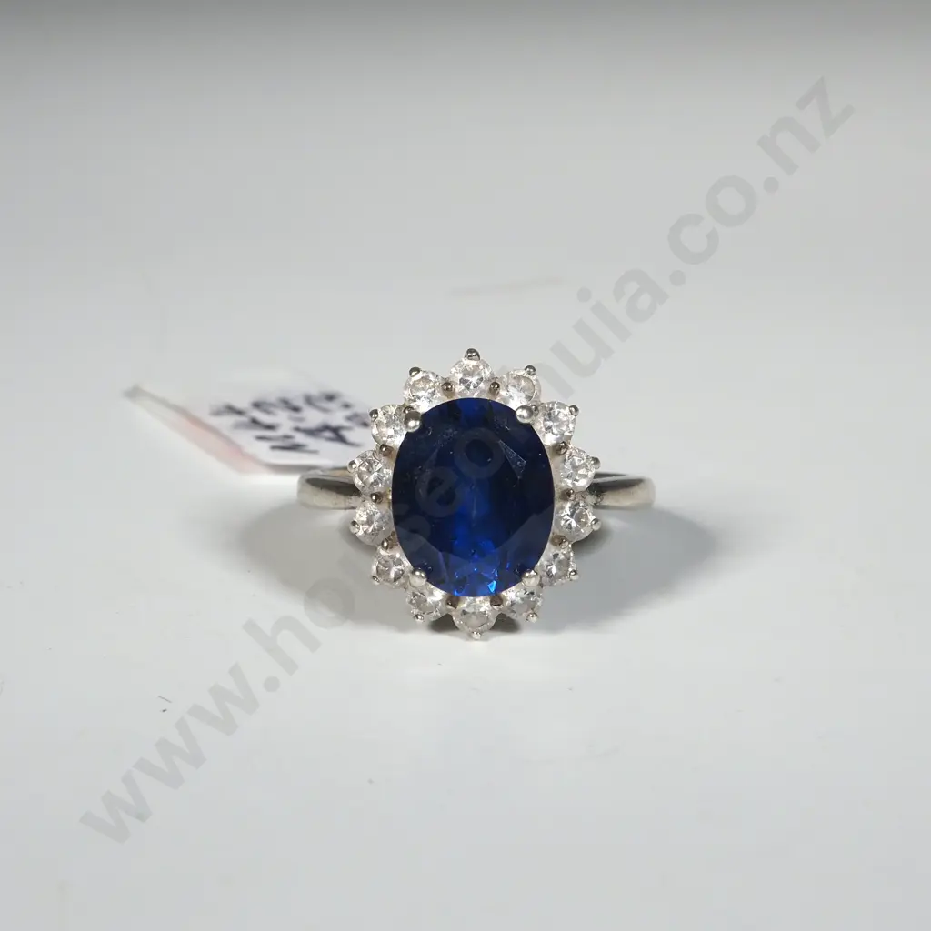 Sterling Silver Blue Stone Ring Image 1++
