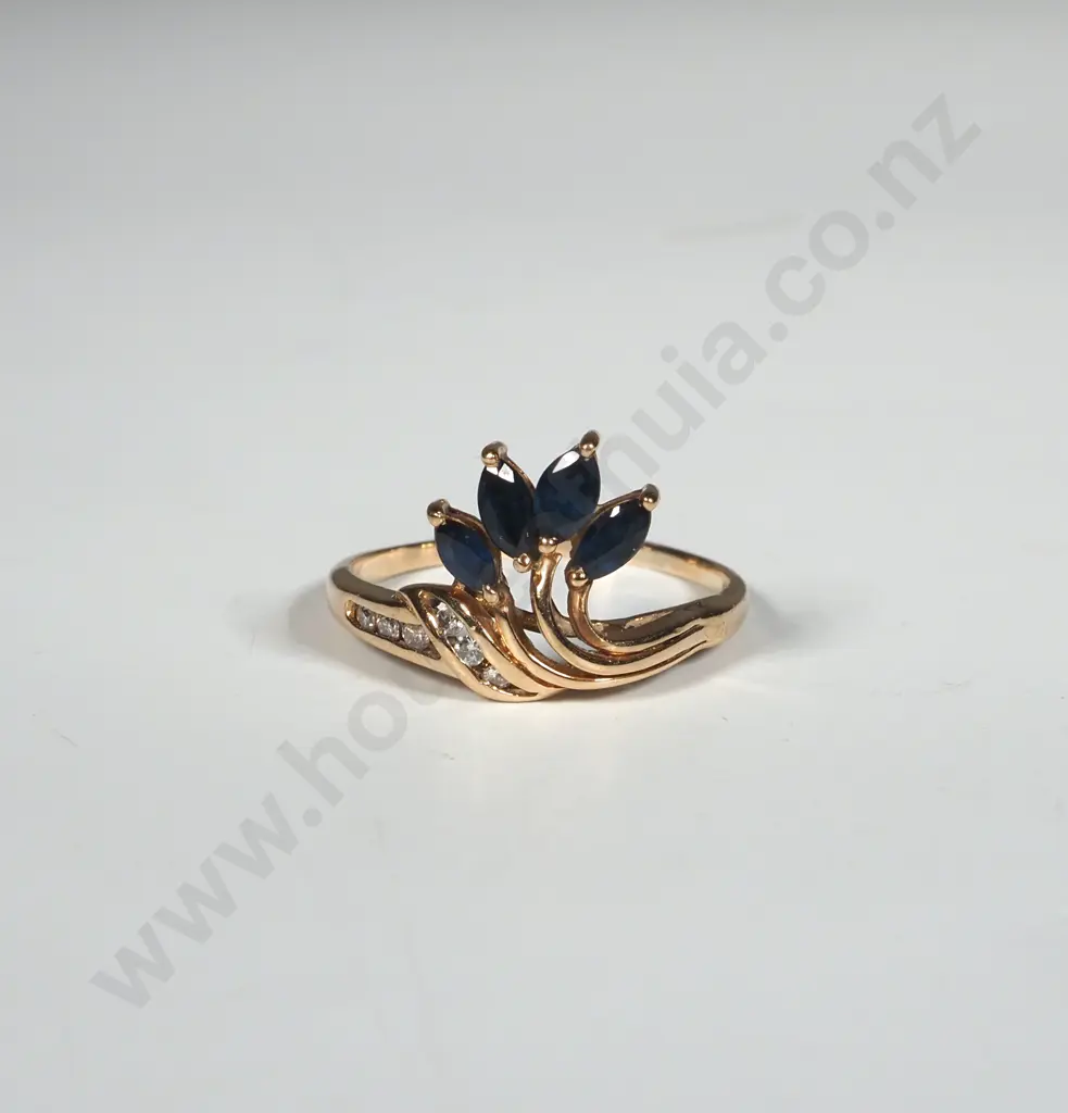 14ct Gold Sapphire Ring Image 1++