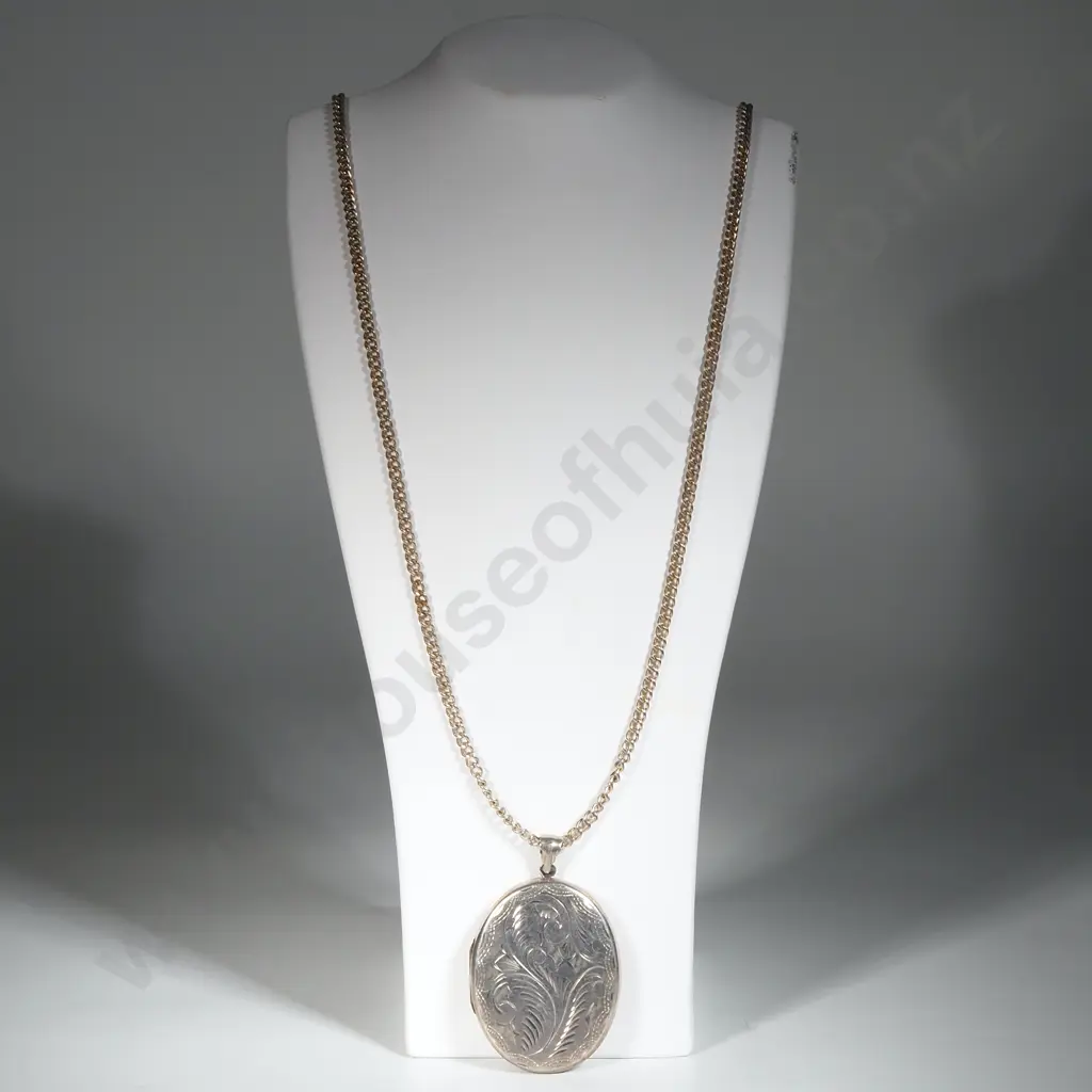 Sterling Silver Locket on Chain Image 1++