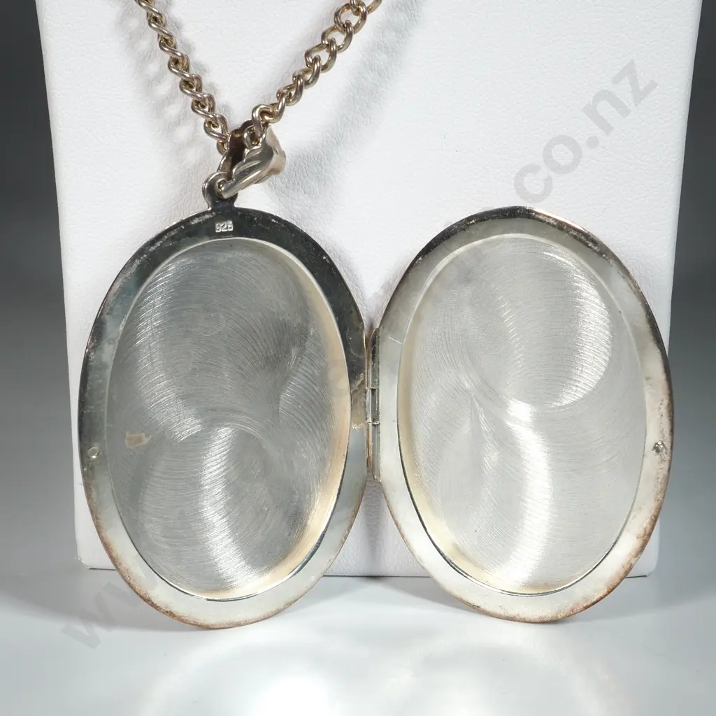 Sterling Silver Locket on Chain Image 1++