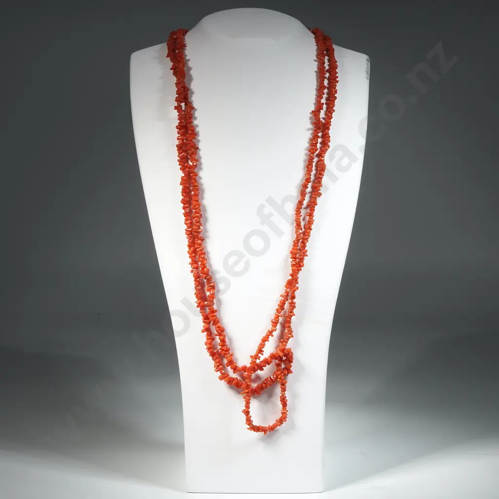 Orange Coral Necklace. Image 1++