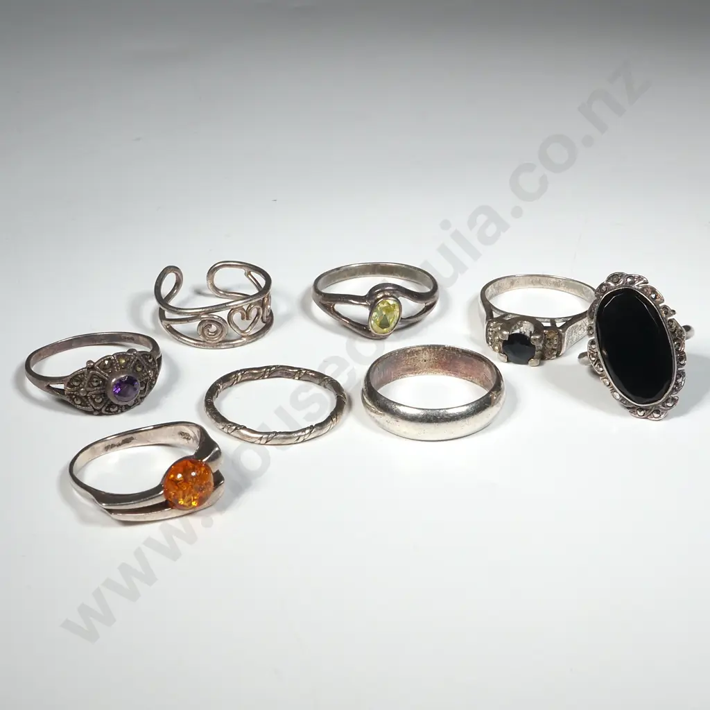 Assorted Lot of Sterling Silver Rings - Various Sizes & Styles. Image 1++