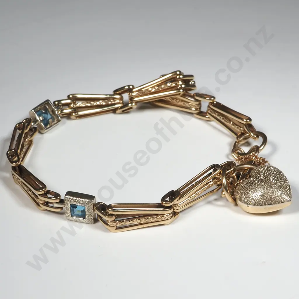 9ct Gold Gem Heart Bracelet Image 1++