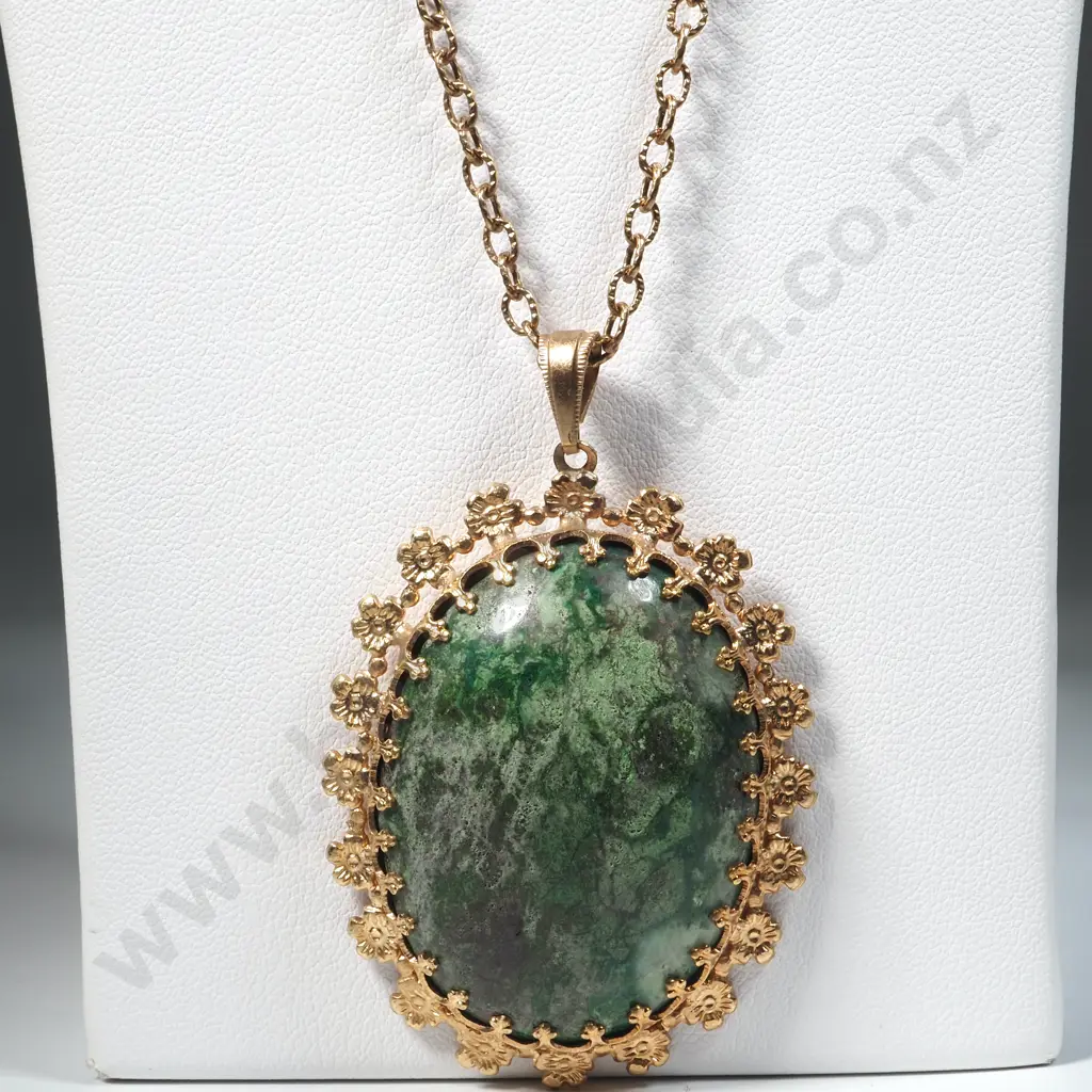 Costume Mossy Agate Pendant Image 1++