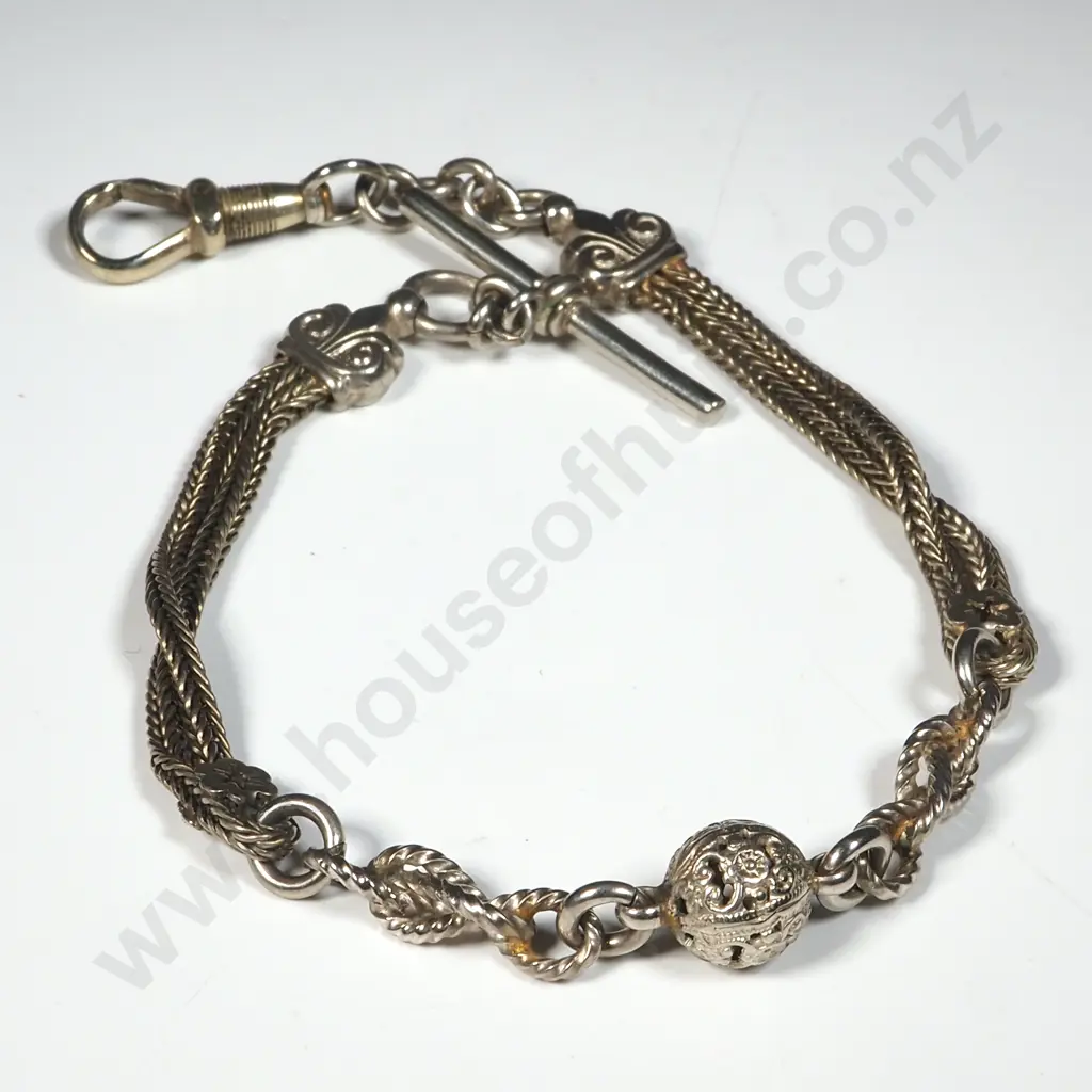 Antique "Mexican Silver" Albertina Bracelet Image 1++