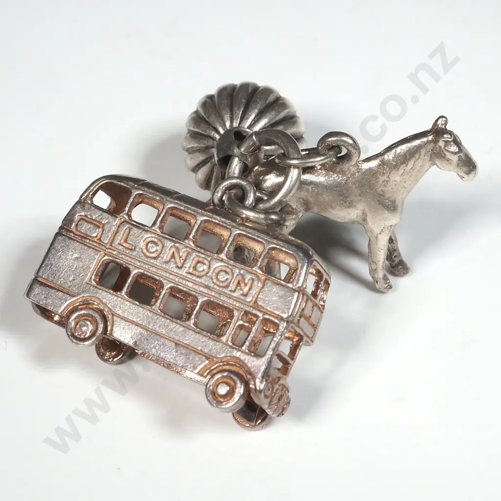Sterling Silver Pendent - Bus, Horse and Ball. Image 1++