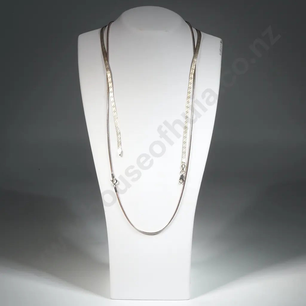 Two Sterling Silver Chains. Image 1++