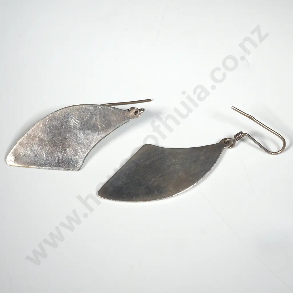 A Pair of Sterling Silver Egyptian Drop Earrings. Image 1++