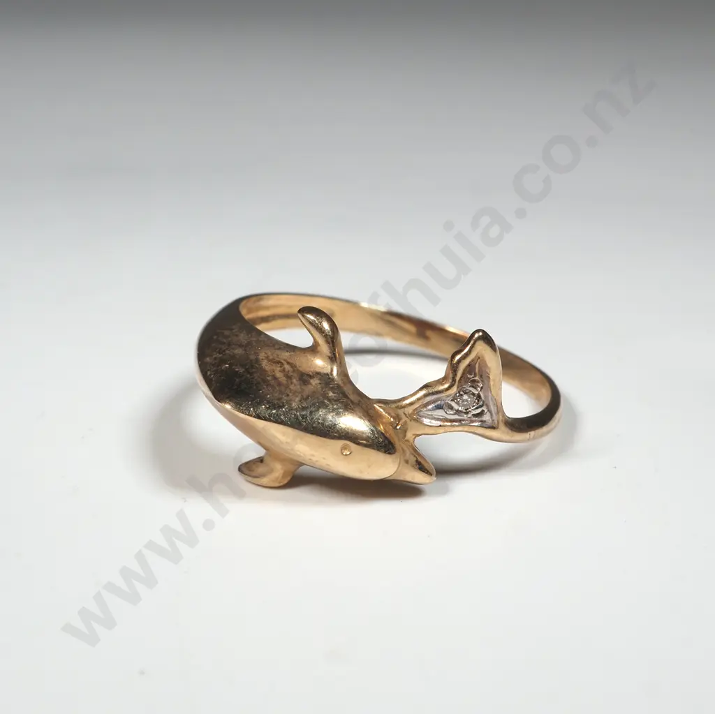 9ct Gold Dolphin Ring Image 1++