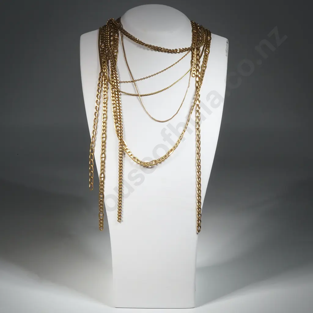 Assorted lot of Gold Plate & RG Chains Image 1++