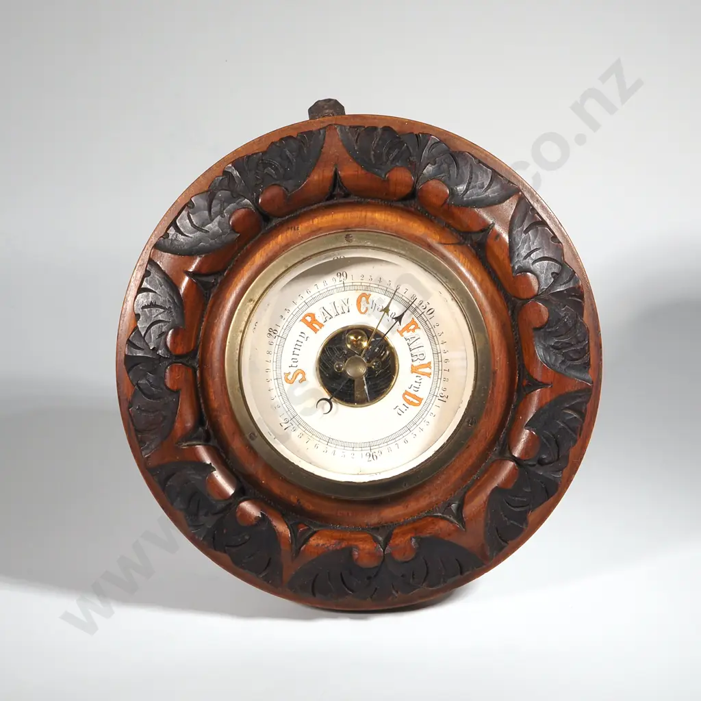 Carved Wooden framed Barometer. Image 1++