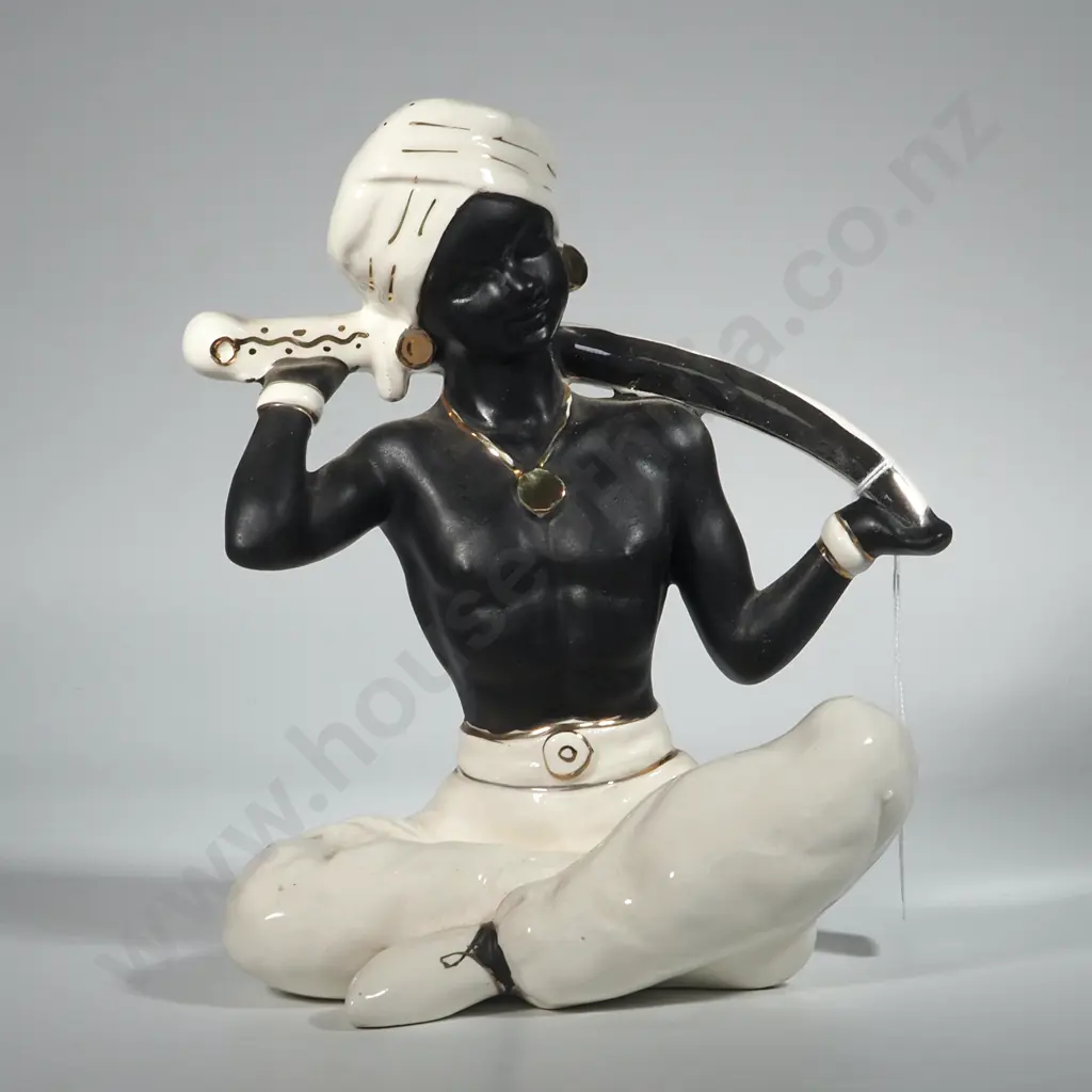 Figure of a Seated Man w Turban & Sword. Image 1++