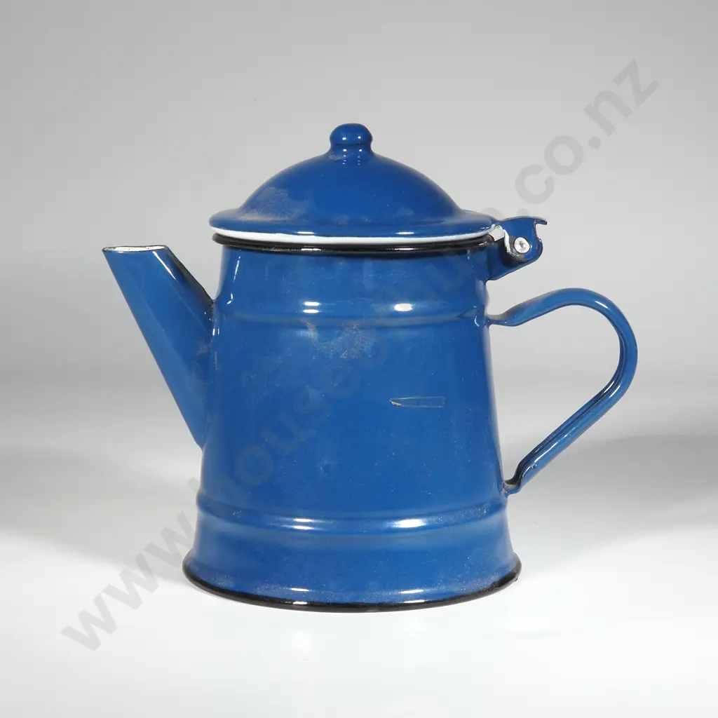 Vintage Blue Enamel Coffee Pot. Image 1++