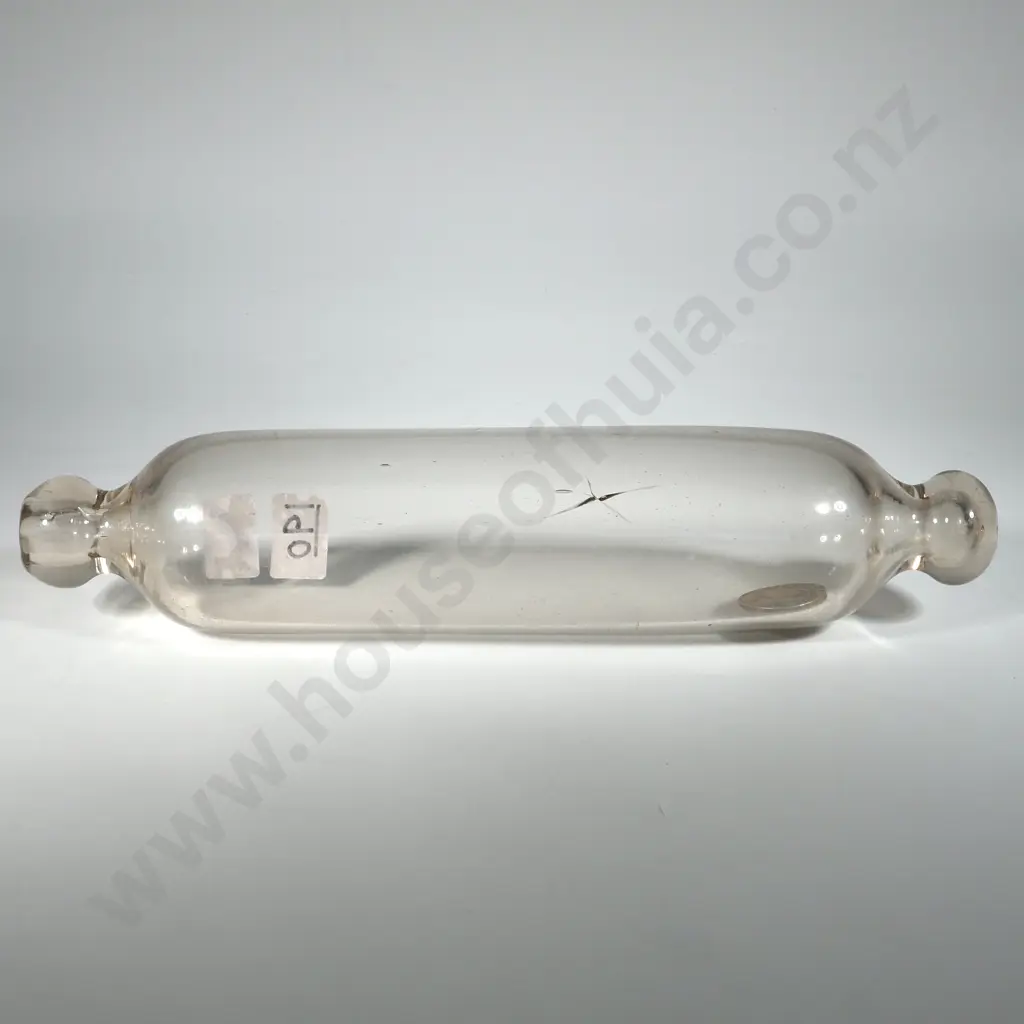 Victorian Clear Glass Rolling Pin Containing a Victorian Sixpence & a Georgian Shilling. Image 1++