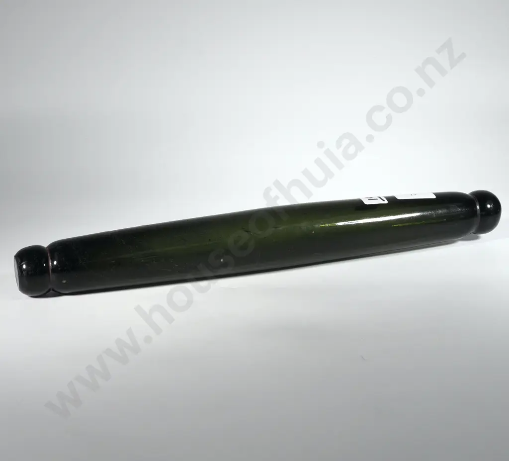 Victorian Hand Blown Green Glass Rolling Pin. Image 1++