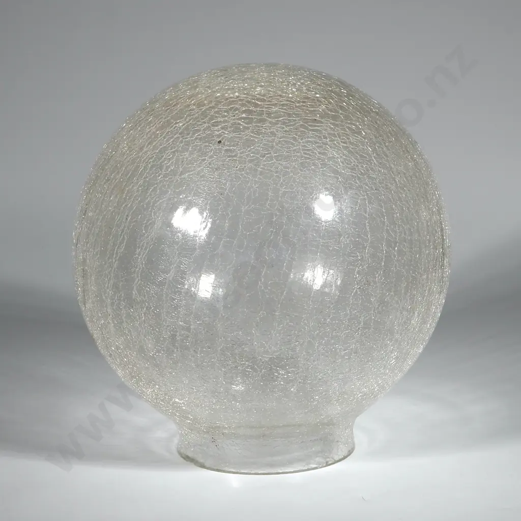 Large Crackle Glaze  Glass Spherical Lamp Shade. Image 1++