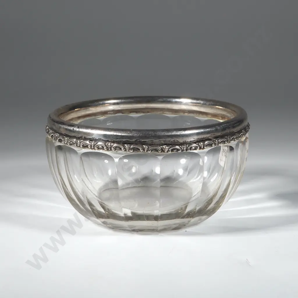 Sterling Silver Rimmed Bowl. Image 1++