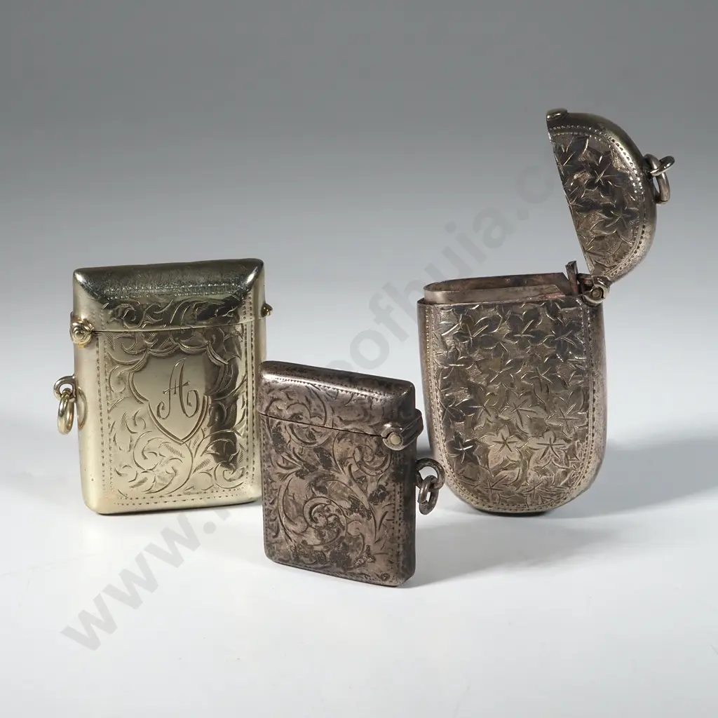 Three Vesta Cases - One Sterling Silver. A/F Image 1++