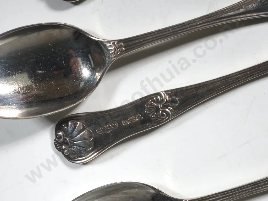 Set of Six Sterling Silver Coffee Spoons. Image 1++