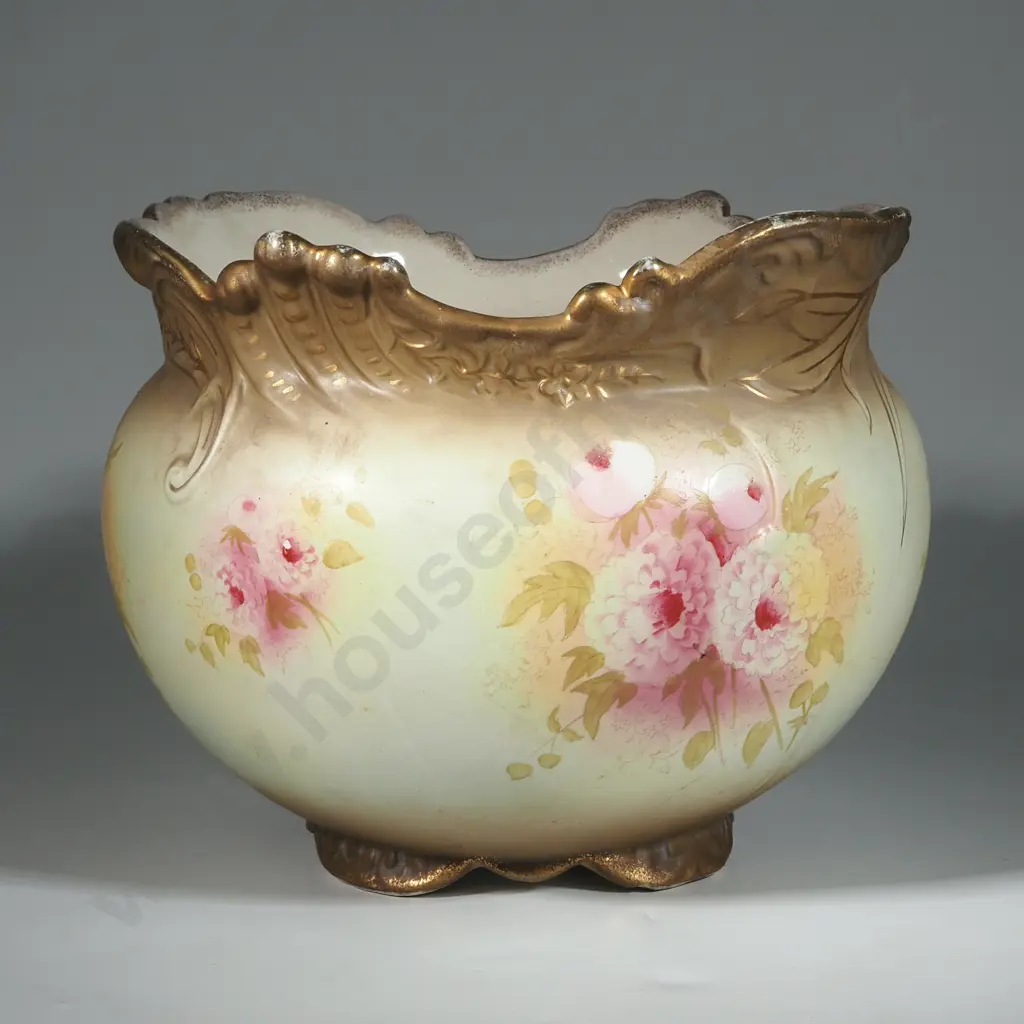 Vintage Royal Devon SF & Co. Jardinere Decorated w Roses & Flowers. Image 1++