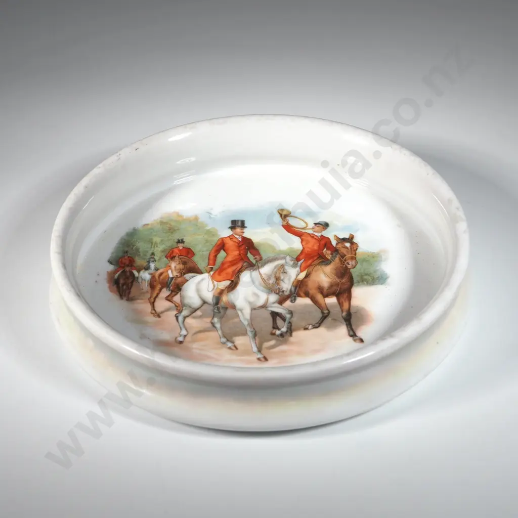 Antique Child's Plate/Bowl w Hunting Scene To Base. Image 1++