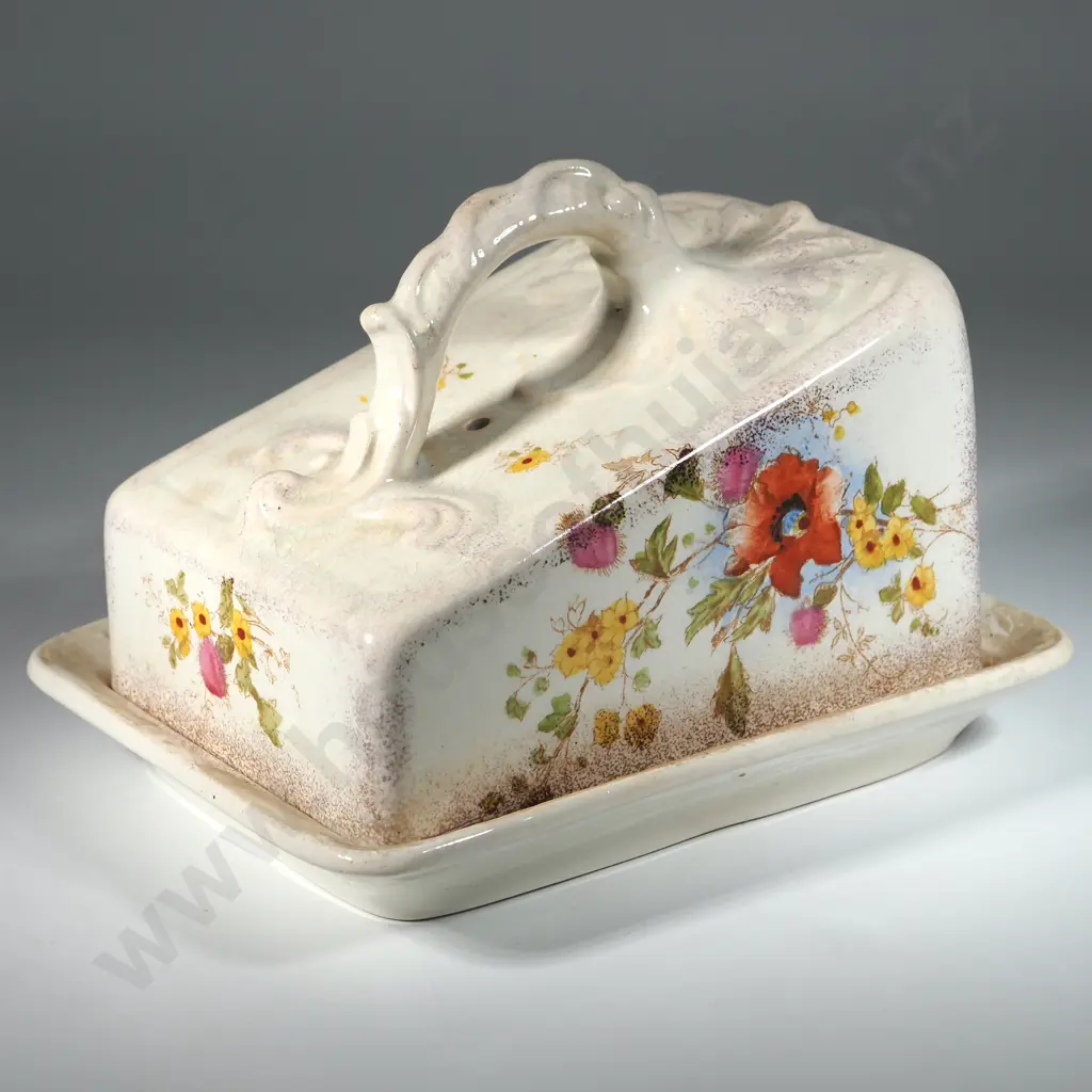Decorative China Cheese Dish w Cover. Image 1++