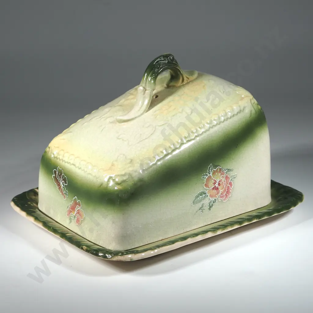 Decorative China Cheese Dish w Cover. Image 1++