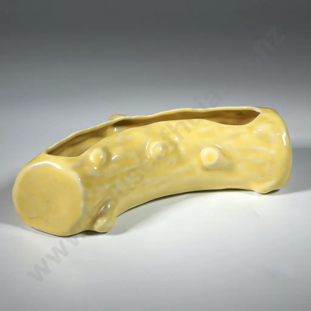 Yellow Temuka Ware Log Vase. Image 1++