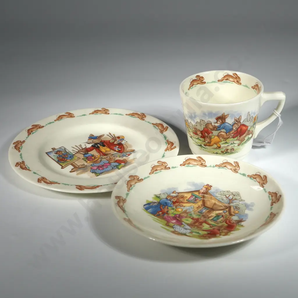 Vintage Royal Doulton Bunnykins Cup, Saucer & Plate. Image 1++