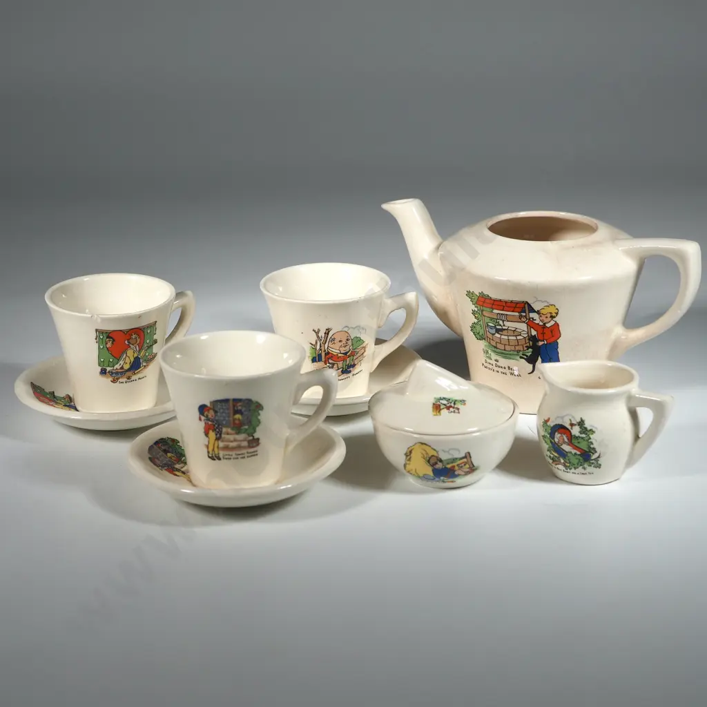 Vintage Part Child's Tea-Set with Nursery Rhymes. Image 1++