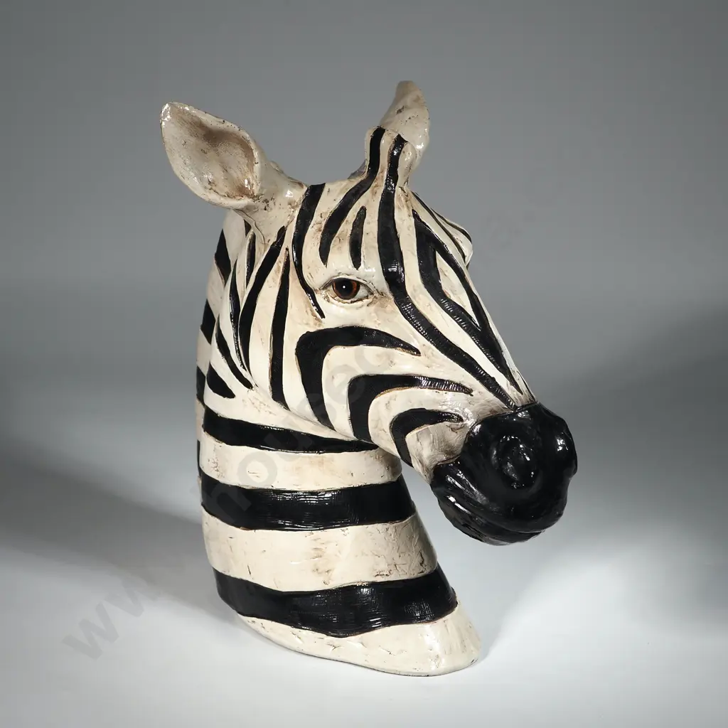 Vintage Ceramic Zebra Head Vase. Image 1++